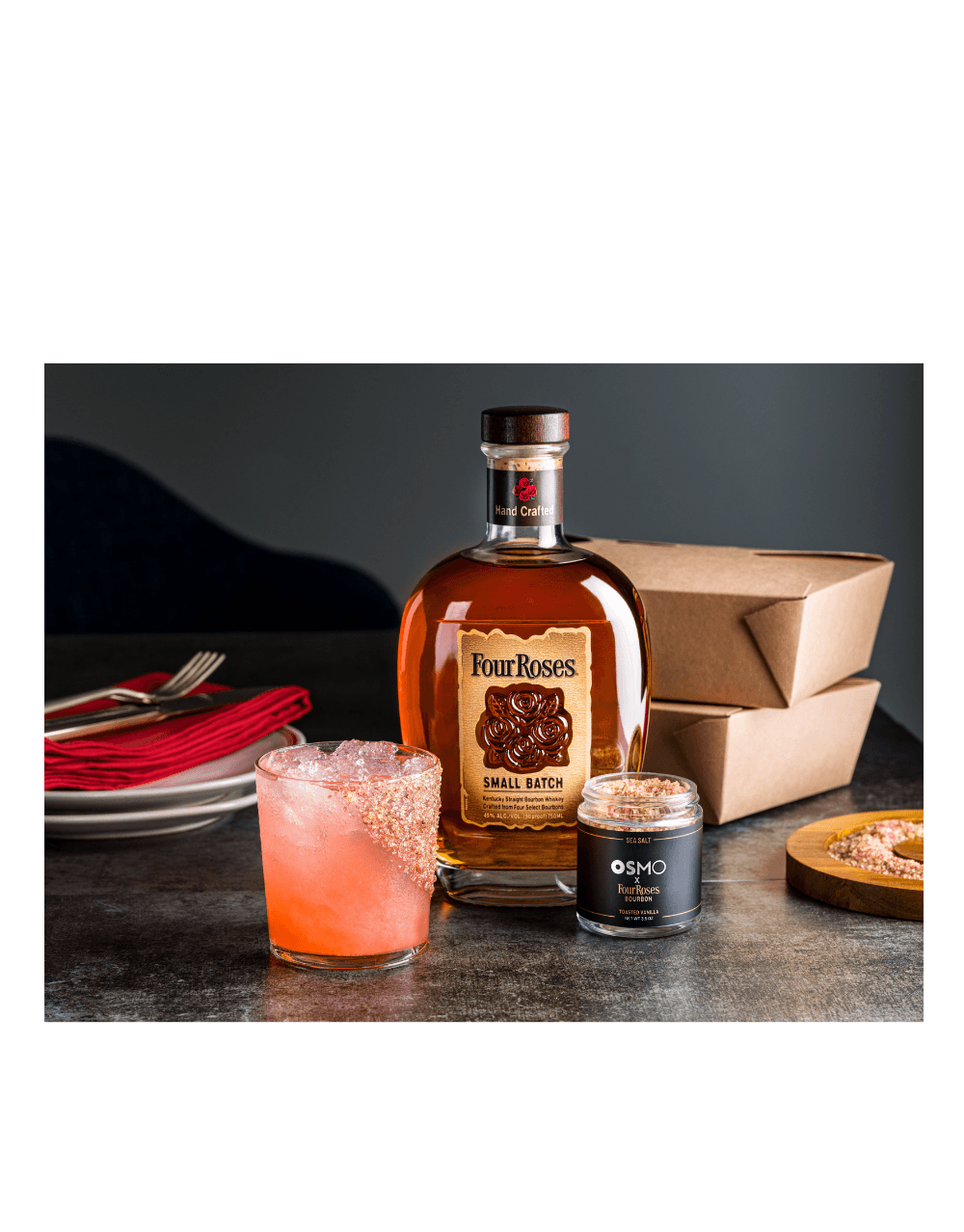 FOUR ROSES SMALL BATCH & OSMO TOASTED VANILLA BOURBON SALT KIT