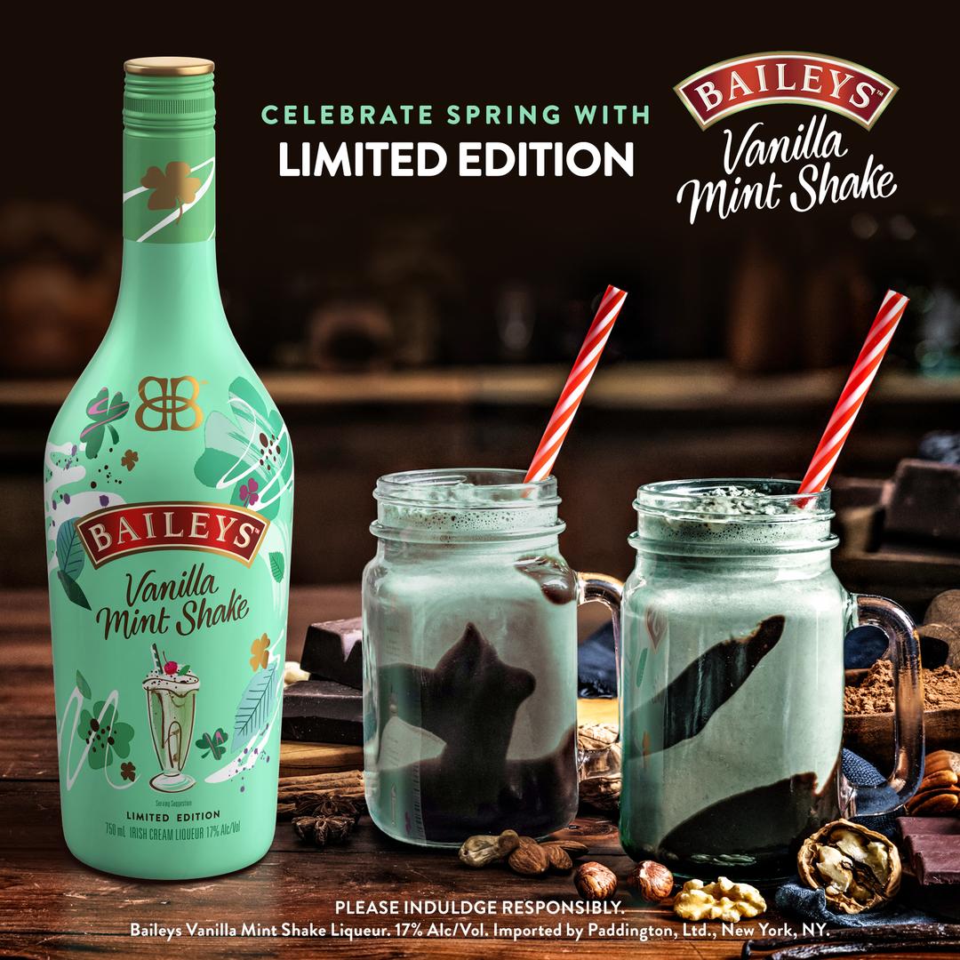 BAILEYS VANILLA MINT SHAKE IRISH CREAM LIQUEUR