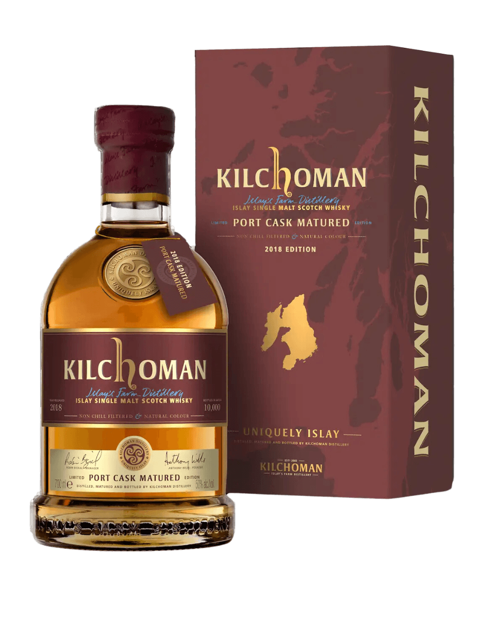 KILCHOMAN PORT CASK MATURED ISLAY SINGLE MALT SCOTCH WHISKY