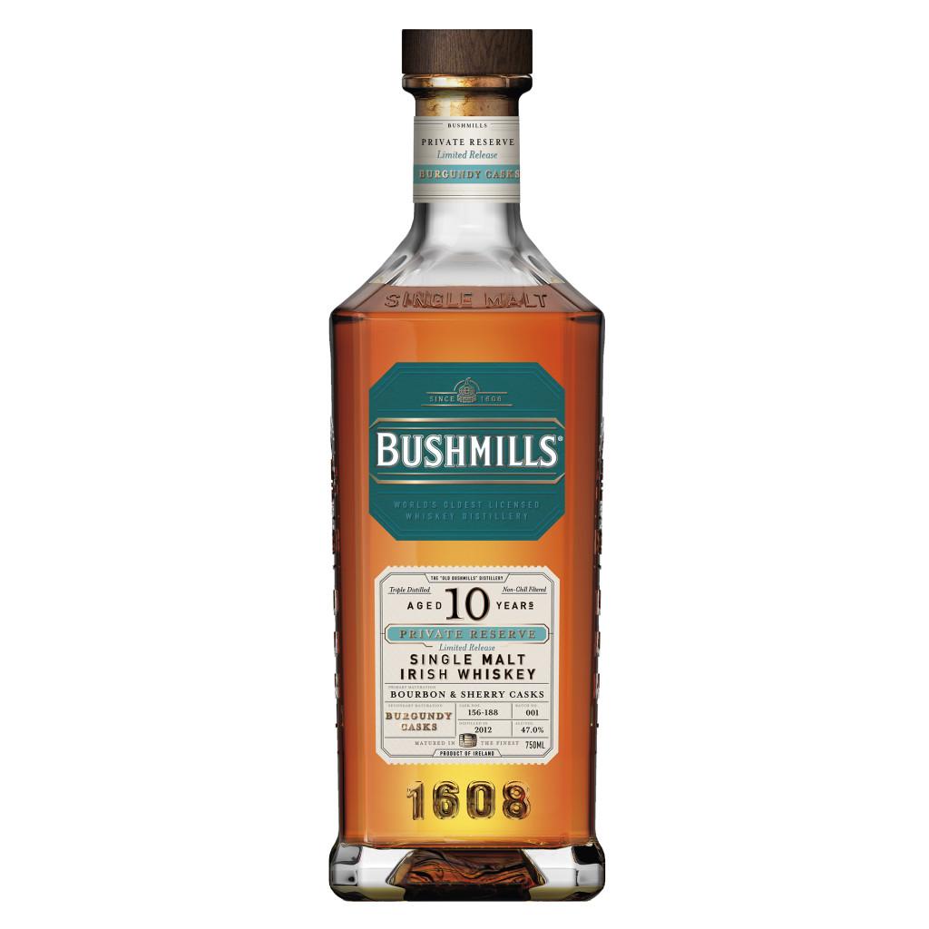 BUSHMILLS PRIVATE RESERVE LIMITED RELEASE 10 YEAR OLD - BURGUNDY CASK WHISKEY