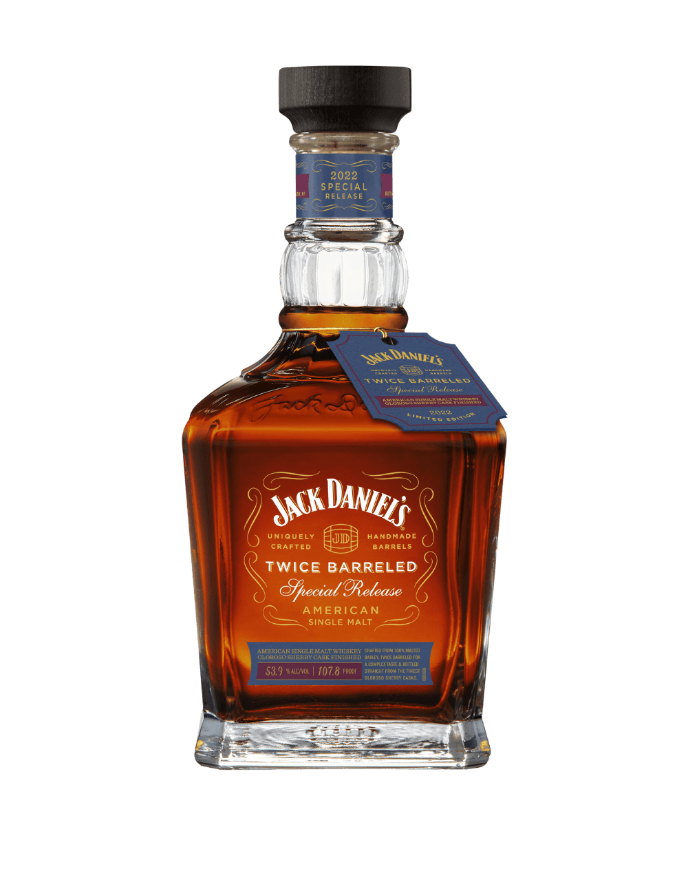 JACK DANIEL'S TWICE BARRELED 2022 SPECIAL RELEASE: AMERICAN SINGLE MALT WHISKEY FINISHED IN OLOROSO SHERRY CASKS