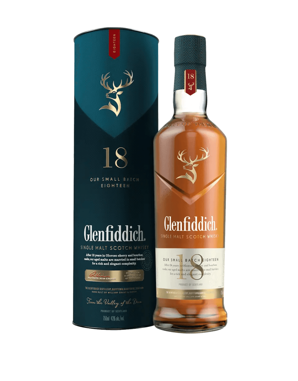 GLENFIDDICH 18 YEAR OLD SMALL BATCH SINGLE MALT SCOTCH WHISKY