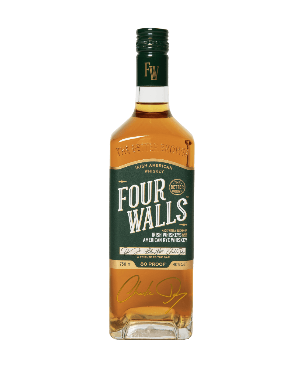 FOUR WALLS IRISH AMERICAN WHISKEY WITH CHARLIE DAY SIGNATURE