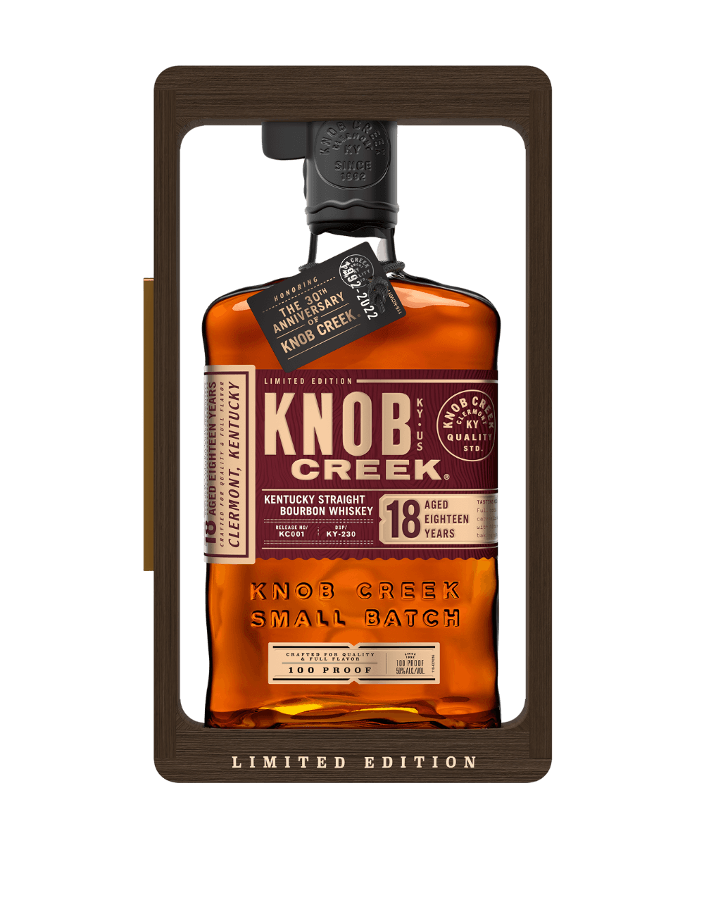 KNOB CREEK 18 YEAR OLD BOURBON WHISKEY