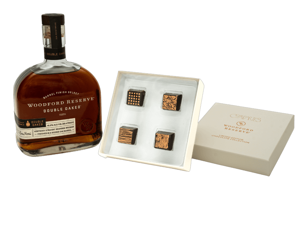 WOODFORD RESERVE DOUBLE OAKED BOURBON AND COMPARTÉS LIMITED EDITION CHOCOLATE COLLECTION BUNDLE