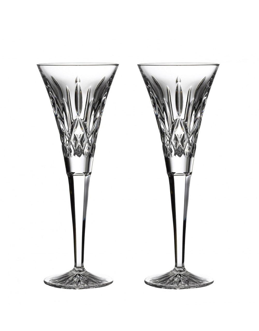 WATERFORD LISMORE TOASTING FLUTE PAIR 6OZ.