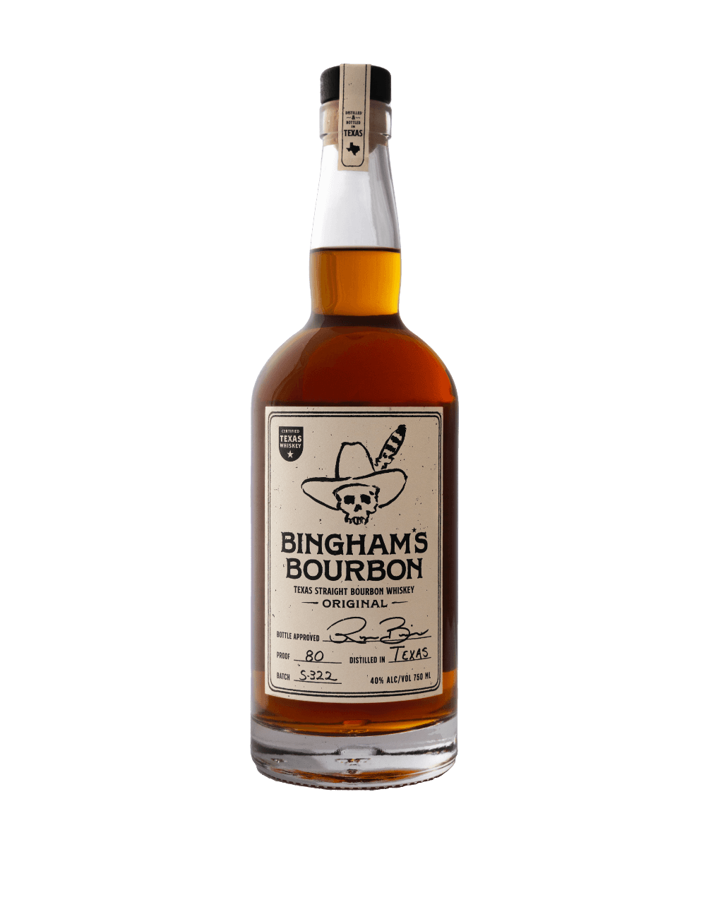 BINGHAM'S BOURBON ORIGINAL TEXAS STRAIGHT BOURBON WHISKEY