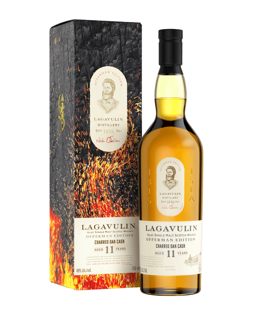 LAGAVULIN OFFERMAN EDITION CHARRED OAK CASK 11 YEAR OLD ISLAY SINGLE MALT SCOTCH WHISKY