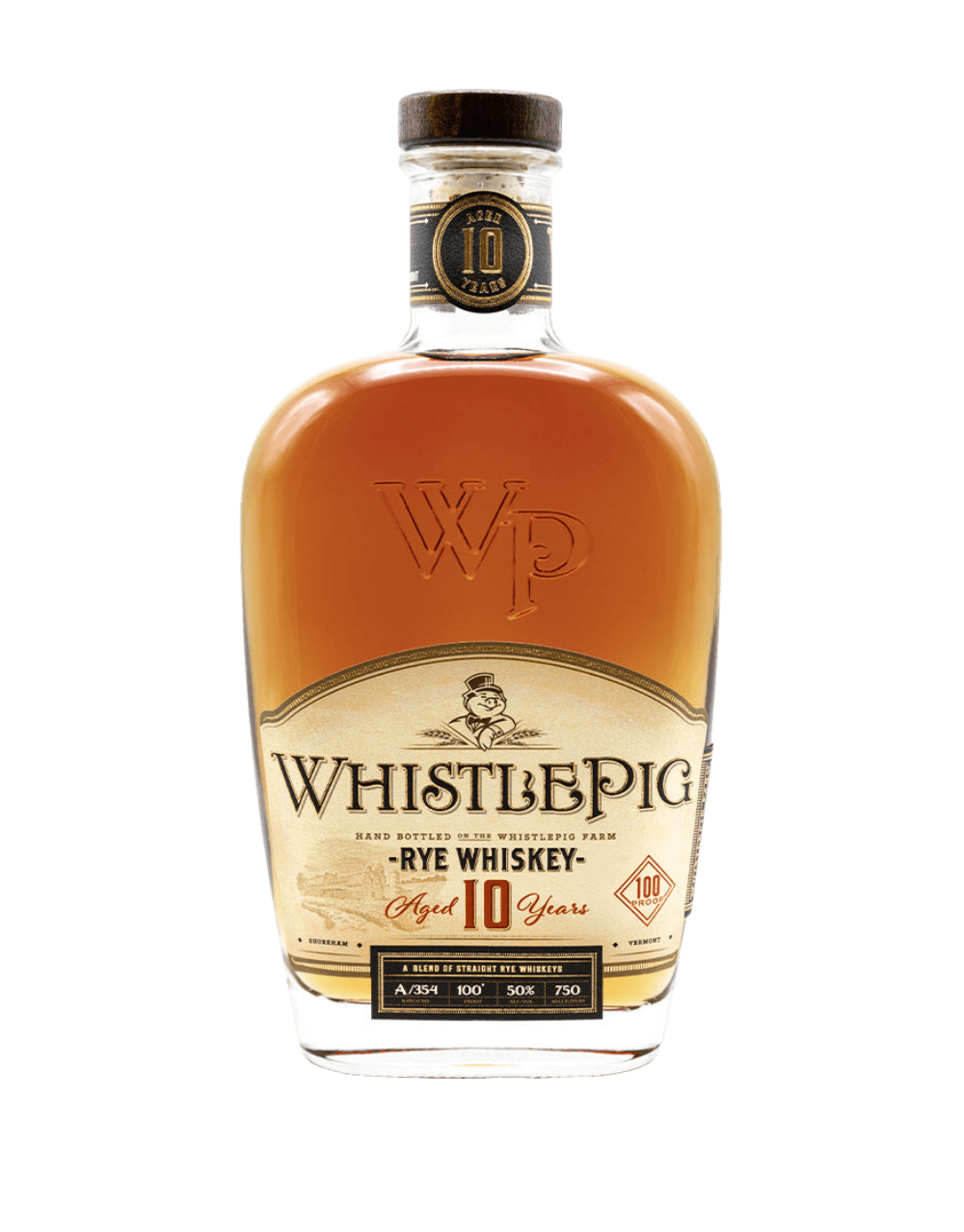 WHISTLEPIG 10 YEAR 100 PROOF RYE WHISKEY