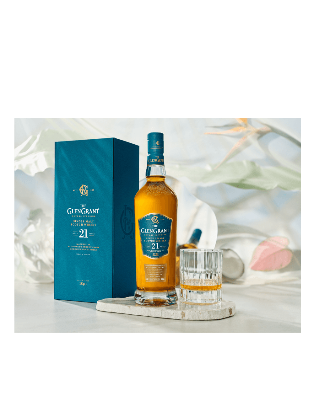 THE GLEN GRANT 21 YEAR OLD SINGLE MALT SCOTCH