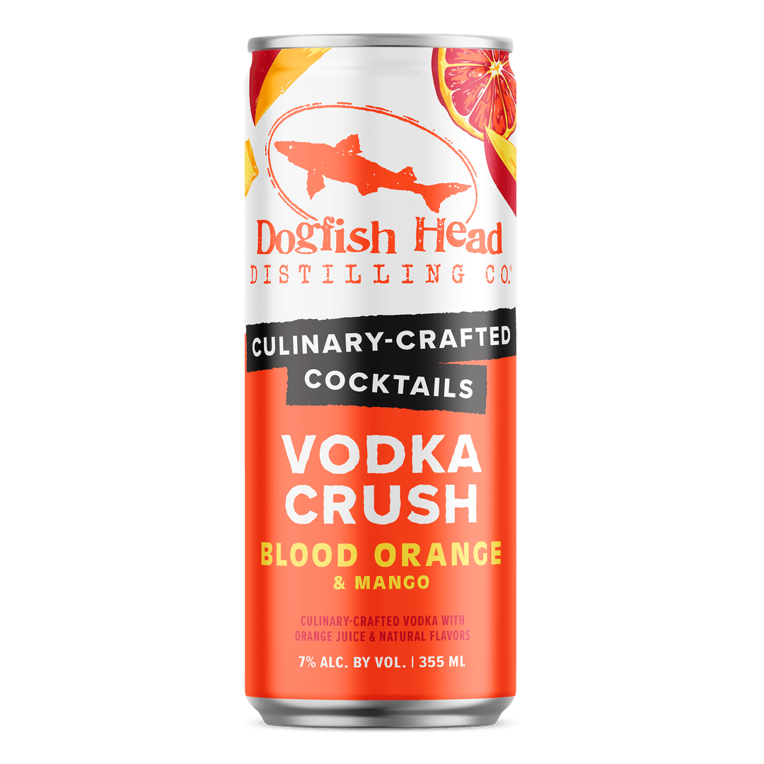 DOGFISH HEAD CULINARY-CRAFTED COCKTAILS BLOOD ORANGE & MANGO VODKA CRUSH