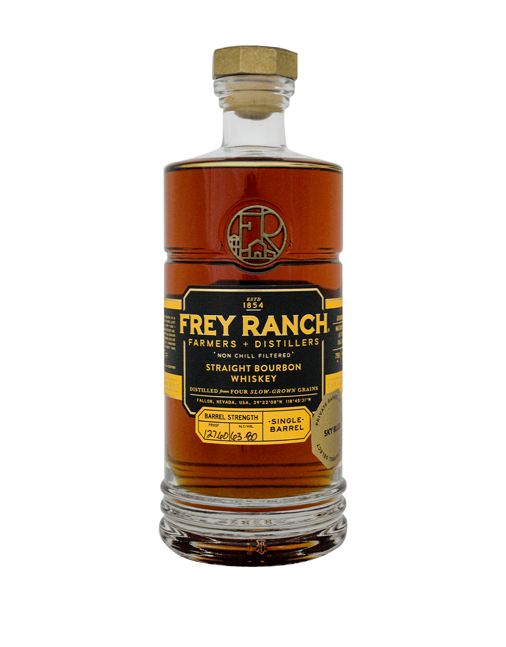 FREY RANCH BARREL STRENGTH BOURBON SINGLE BARREL (SKY BLUE)