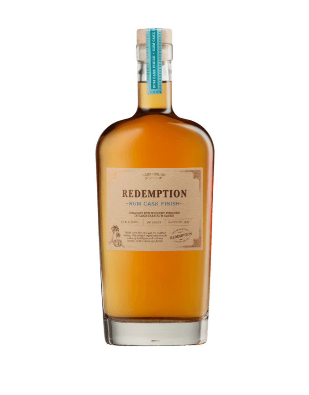 REDEMPTION RUM CASK FINISHED STRAIGHT RYE WHISKEY