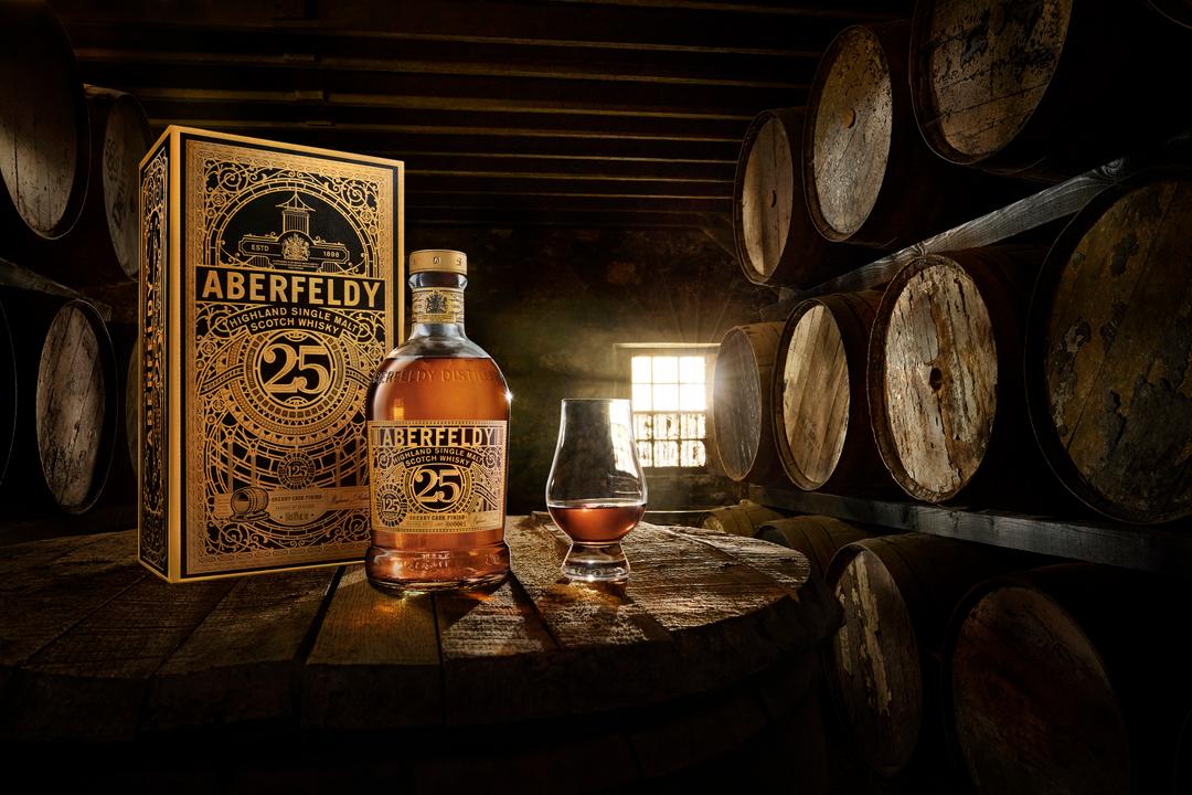 ABERFELDY 25 YEAR OLD SINGLE MALT SCOTCH WHISKY 125TH ANNIVERSARY LIMITED EDITION, SHERRY CASK FINISH