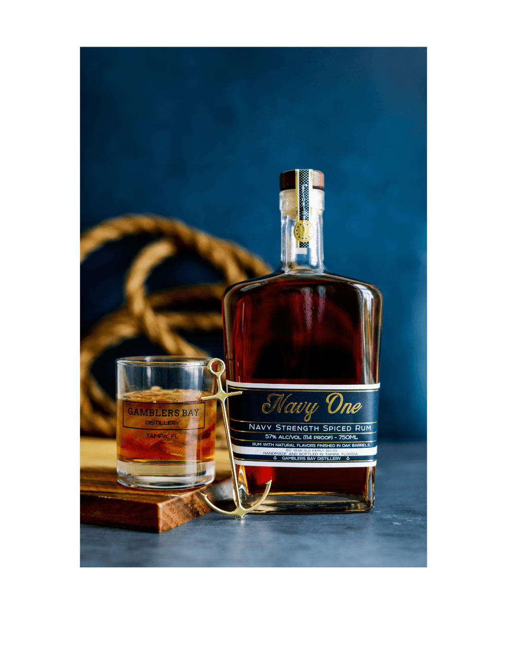 GAMBLERS BAY DISTILLERY NAVY ONE NAVY STRENGTH RUM