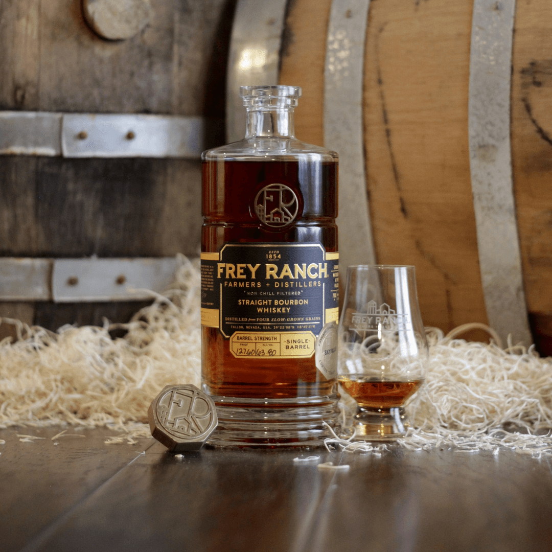 FREY RANCH BARREL STRENGTH BOURBON SINGLE BARREL (SKY BLUE)