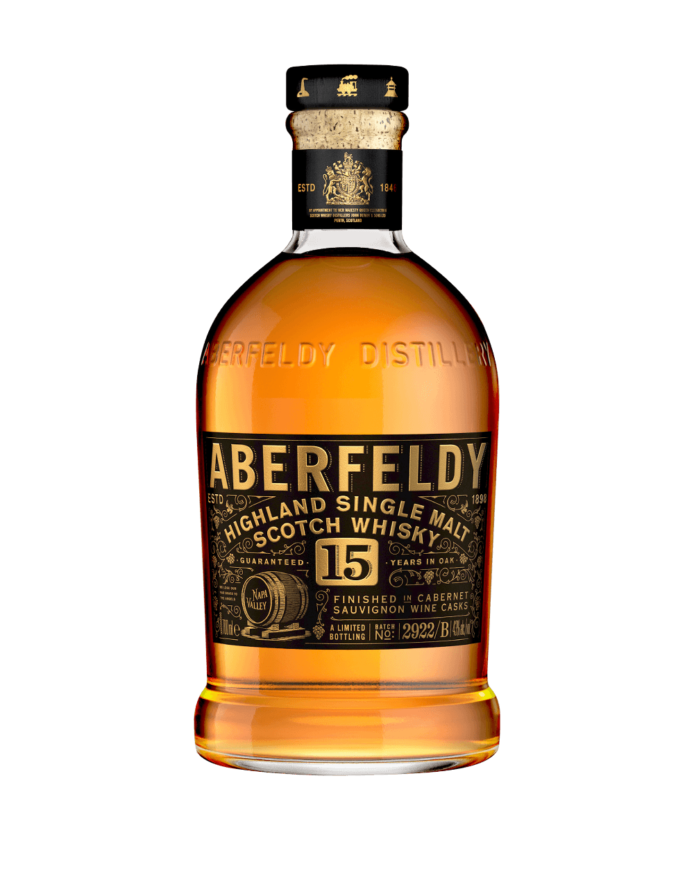 ABERFELDY 15 YEAR OLD LIMITED EDITION SINGLE MALT SCOTCH WHISKY FINISHED IN NAPA VALLEY CABERNET SAUVIGNON CASKS