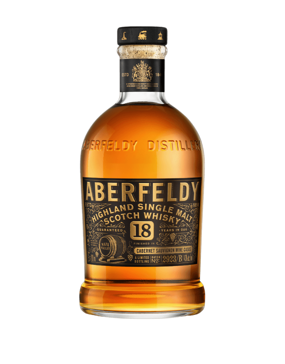 ABERFELDY 18 YEAR OLD LIMITED EDITION SINGLE MALT SCOTCH WHISKY FINISHED IN NAPA VALLEY CABERNET SAUVIGNON CASKS