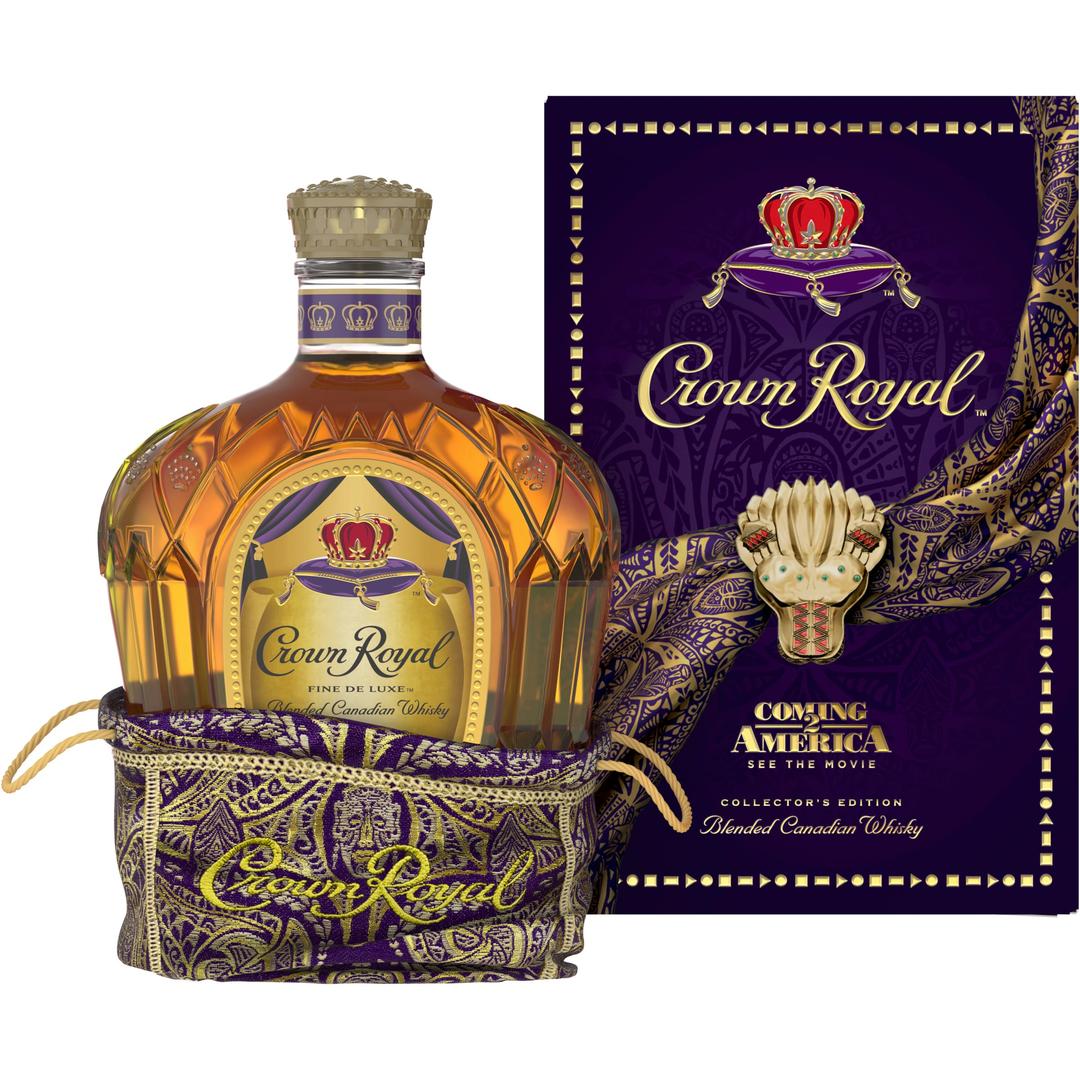 CROWN ROYAL FINE DE LUXE BLENDED CANADIAN WHISKY, COMING 2 AMERICA COLLECTOR'S EDITION