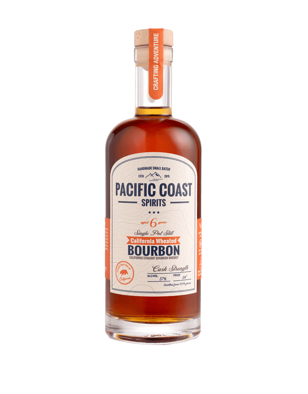 PACIFIC COAST CALIFORNIA 6 YEAR OLD WHEATED BOURBON WHISKEY