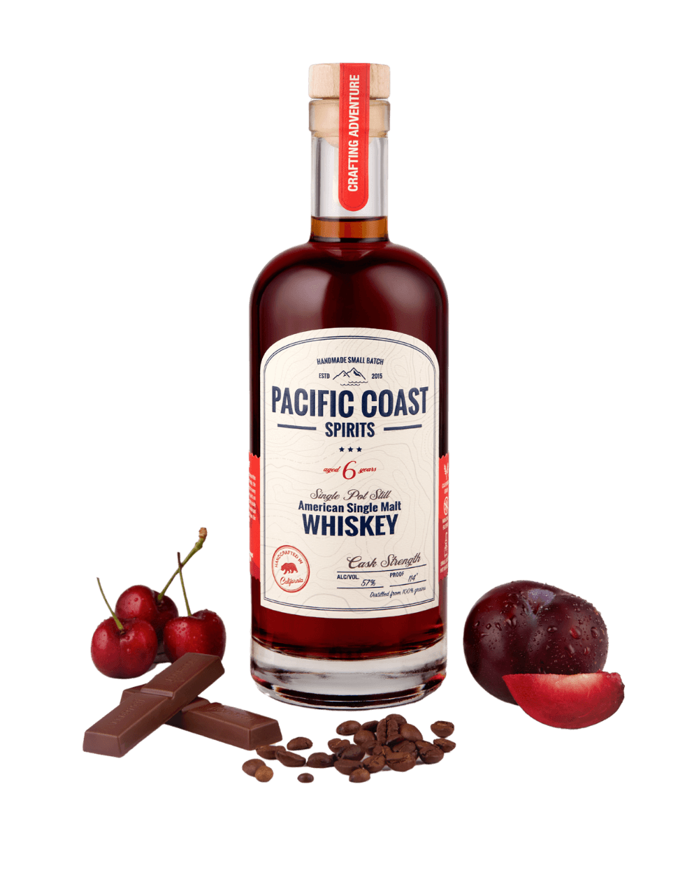 PACIFIC COAST AMERICAN SINGLE MALT WHISKEY - RED LABEL