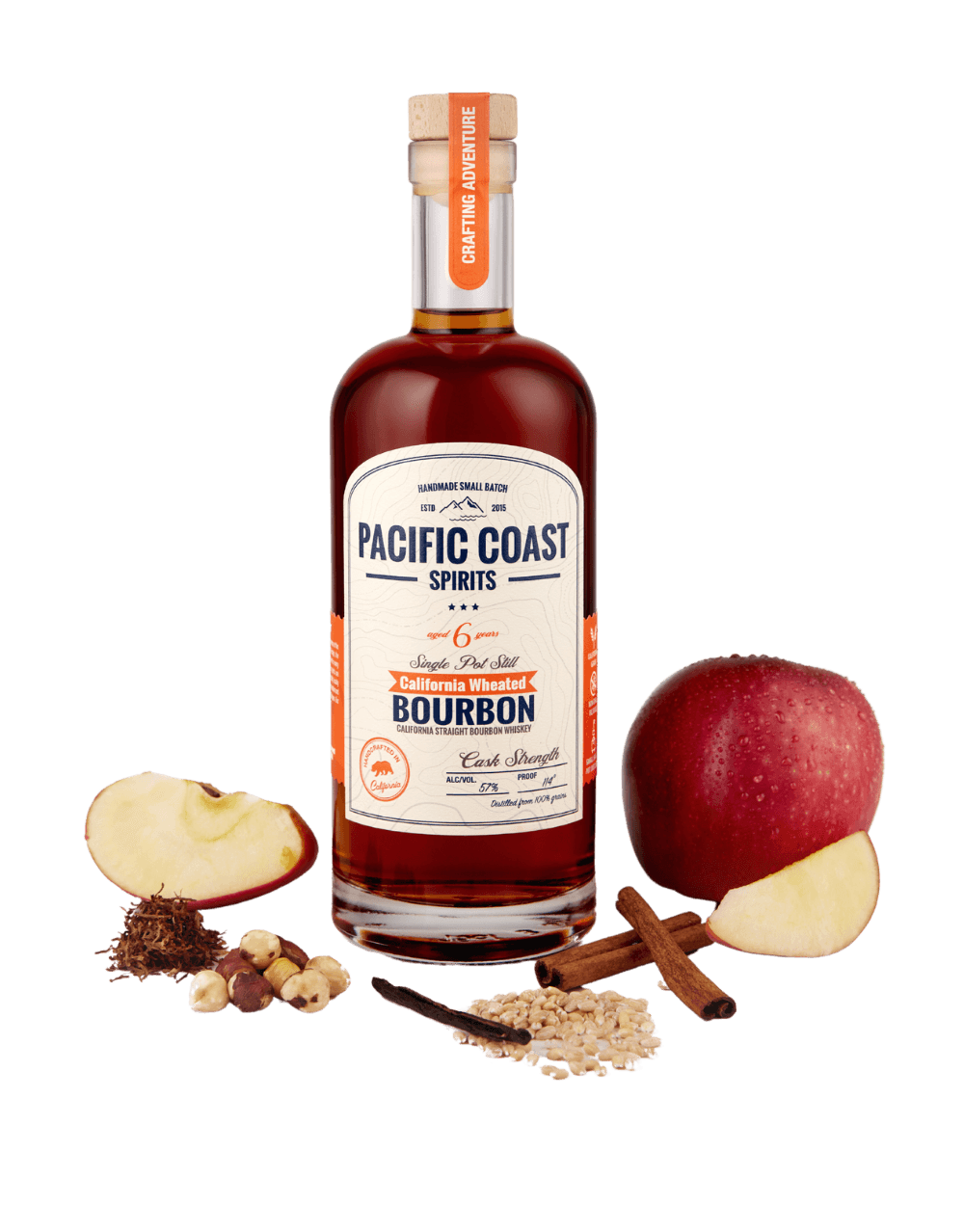 PACIFIC COAST CALIFORNIA 6 YEAR OLD WHEATED BOURBON WHISKEY