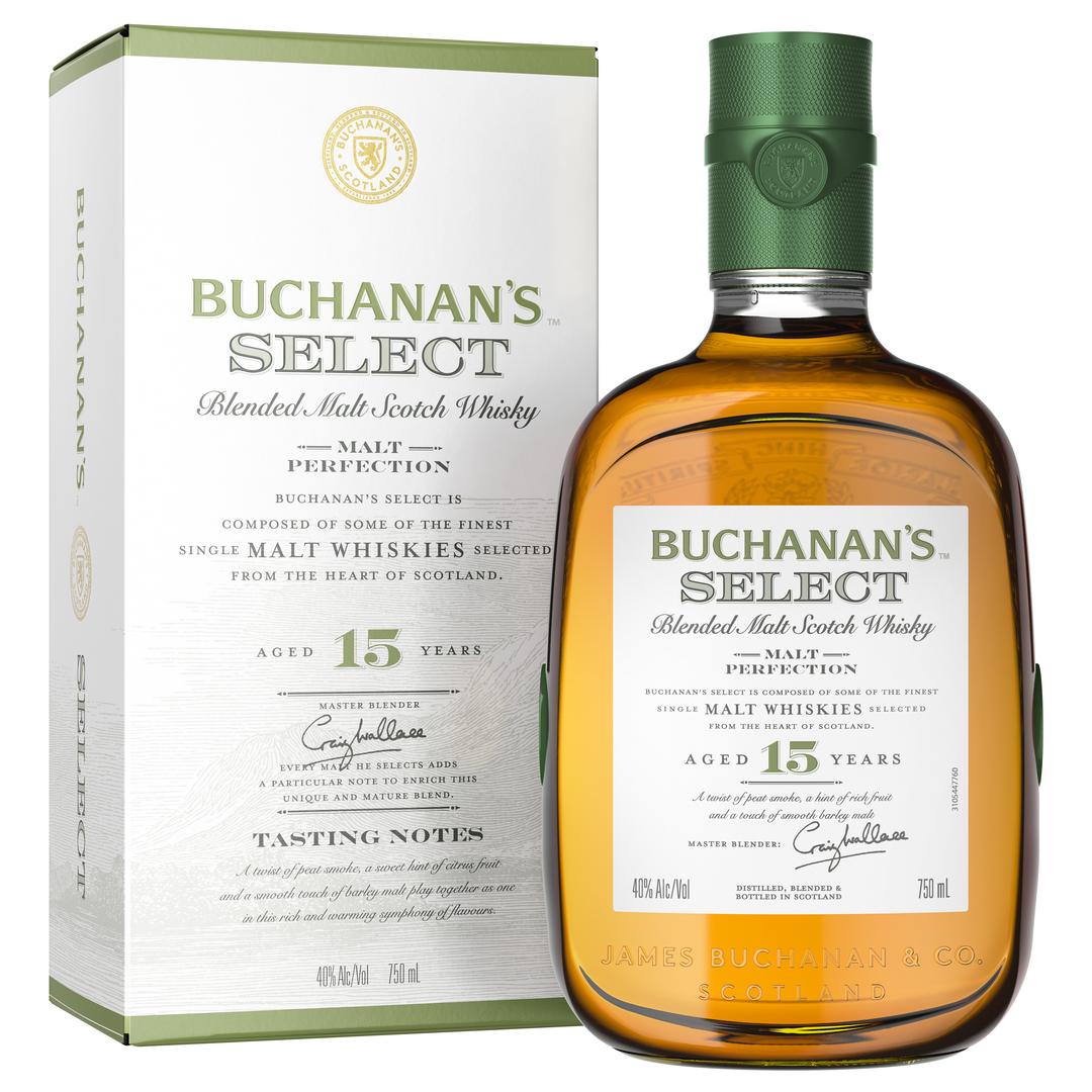 BUCHANAN'S SELECT 15 YEARS OLD BLENDED MALT SCOTCH WHISKY