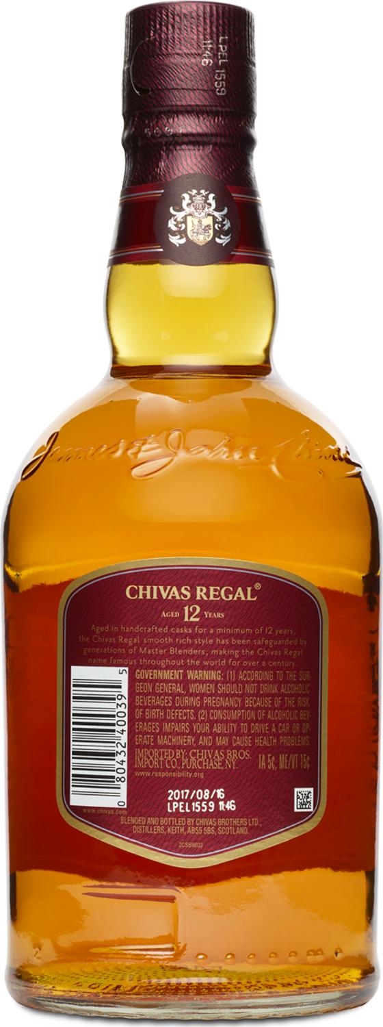 CHIVAS REGAL BLENDED SCOTCH WHISKY 12 YEAR OLD