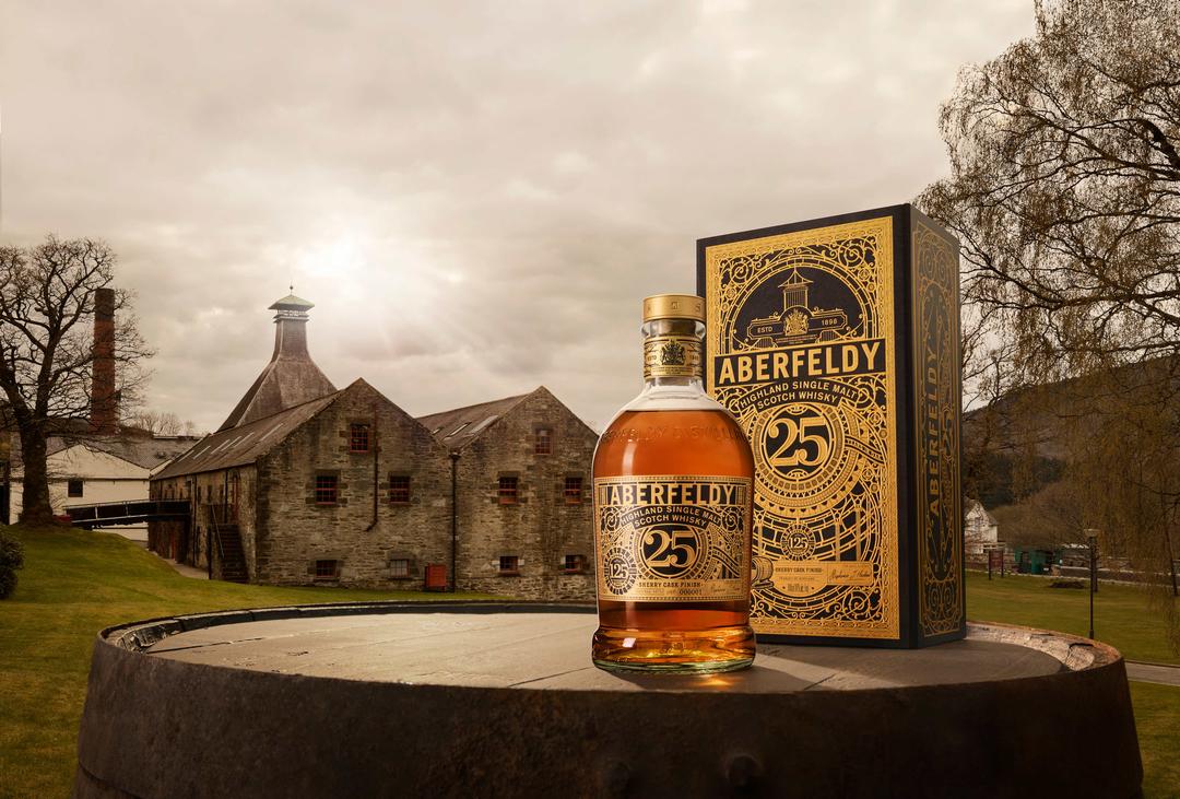 ABERFELDY 25 YEAR OLD SINGLE MALT SCOTCH WHISKY 125TH ANNIVERSARY LIMITED EDITION, SHERRY CASK FINISH