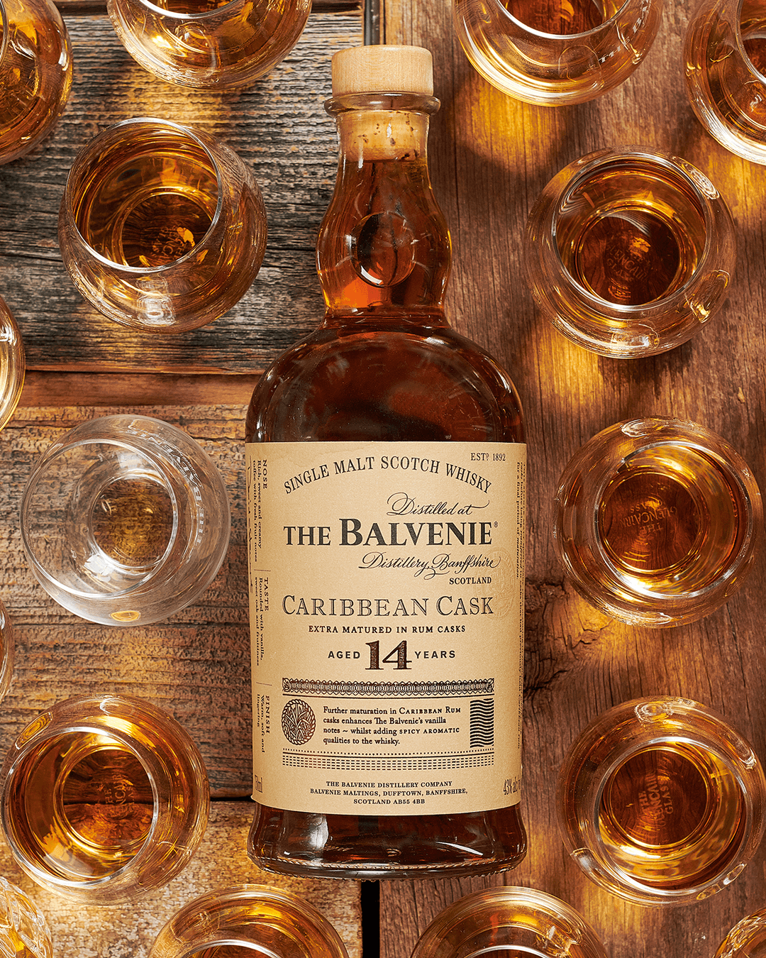 THE BALVENIE CARIBBEAN CASK AGED 14 YEARS SINGLE MALT SCOTCH WHISKY