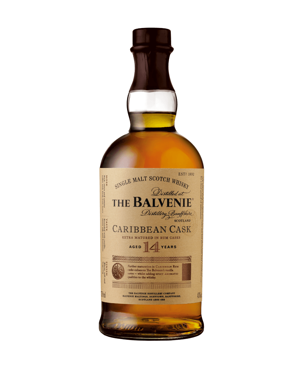 THE BALVENIE CARIBBEAN CASK AGED 14 YEARS SINGLE MALT SCOTCH WHISKY