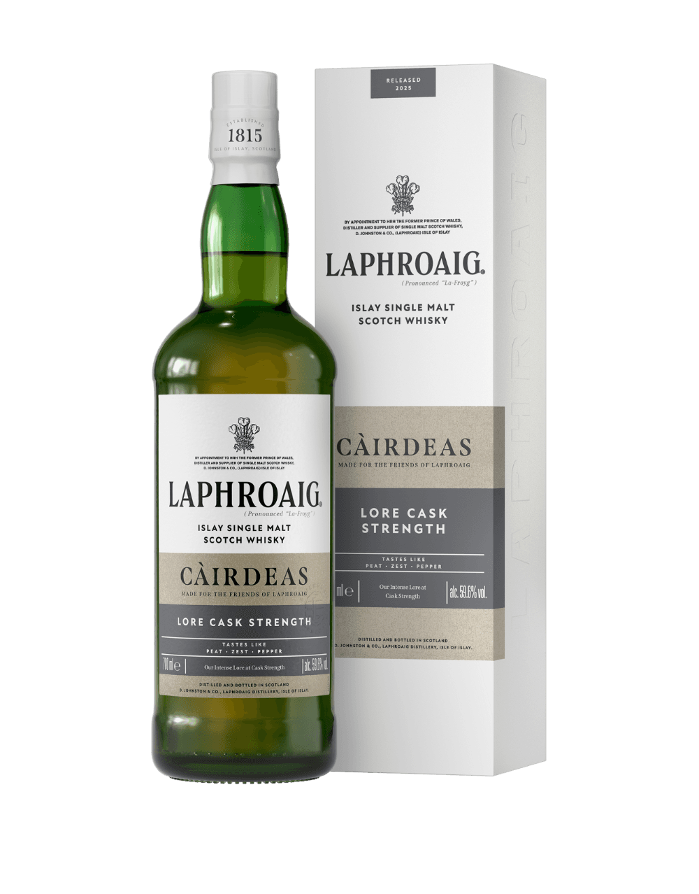 LAPHROAIG CÀIRDEAS 2025 LORE CASK STRENGTH ISLAY SINGLE MALT SCOTCH WHISKY