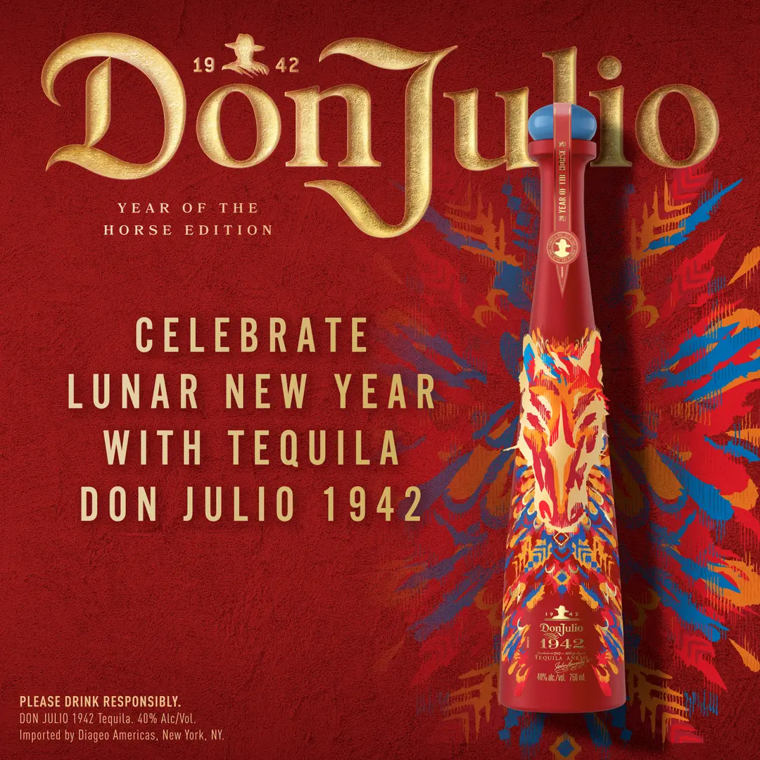 LIMITED TEQUILA DON JULIO 1942 YEAR OF THE HORSE LUNAR NEW YEAR EDITION