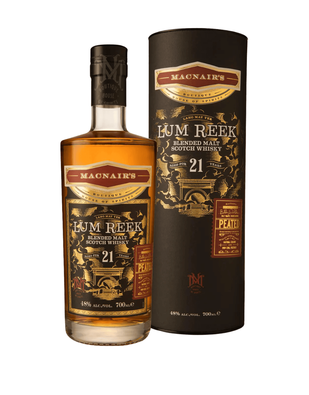 MACNAIR'S LUM REEK 21 YEAR OLD PEATED BLENDED MALT