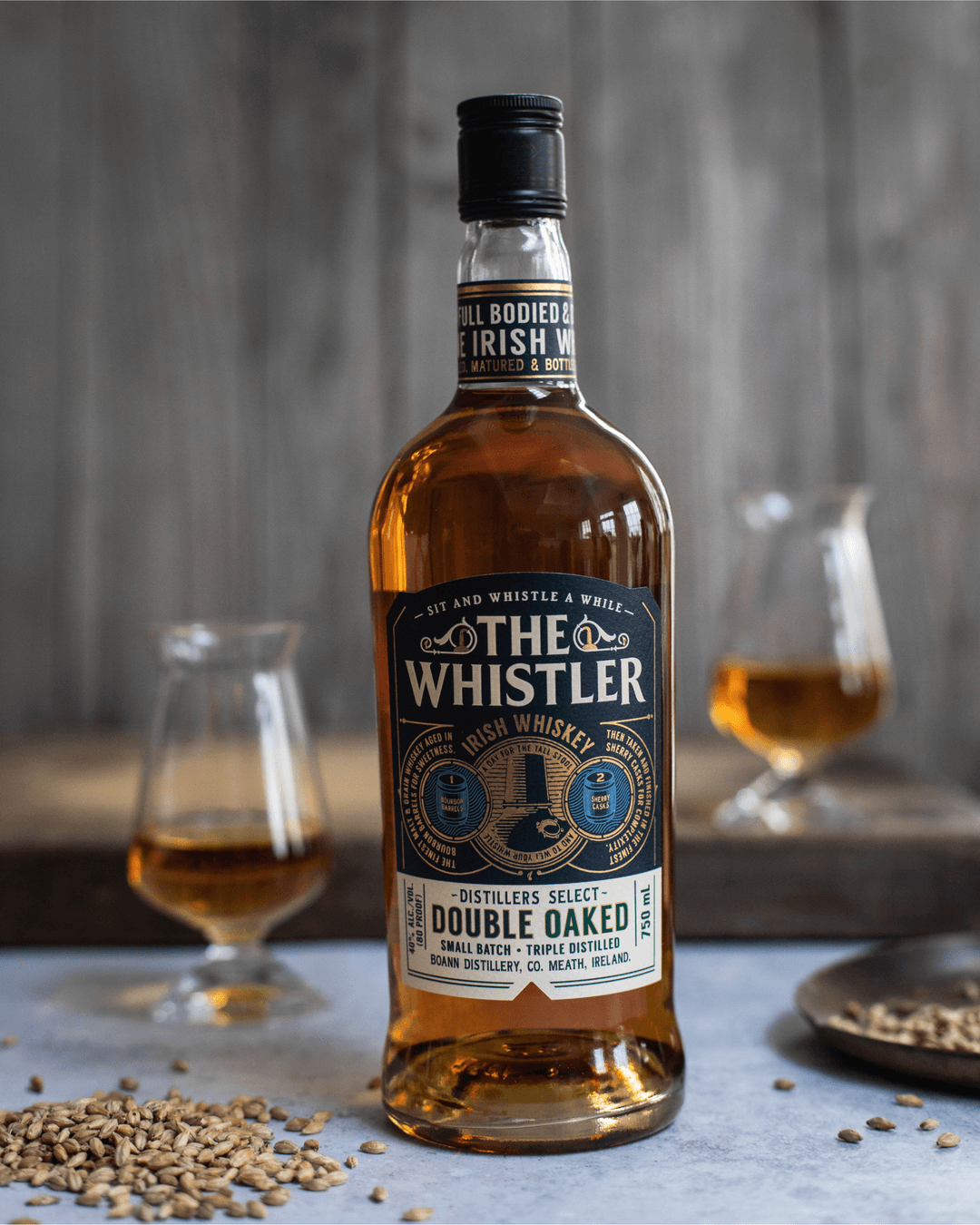 THE WHISTLER DOUBLE OAKED IRISH WHISKEY