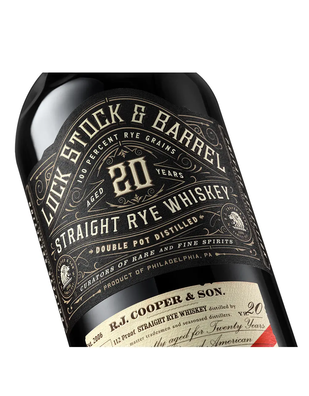 LOCK STOCK BARREL 20 YEAR STRAIGHT RYE WHISKEY