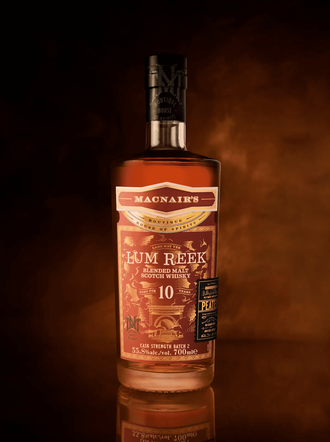 MACNAIR'S LUM REEK 10 YEAR OLD CASK STRENGTH PEATED BLENDED MALT