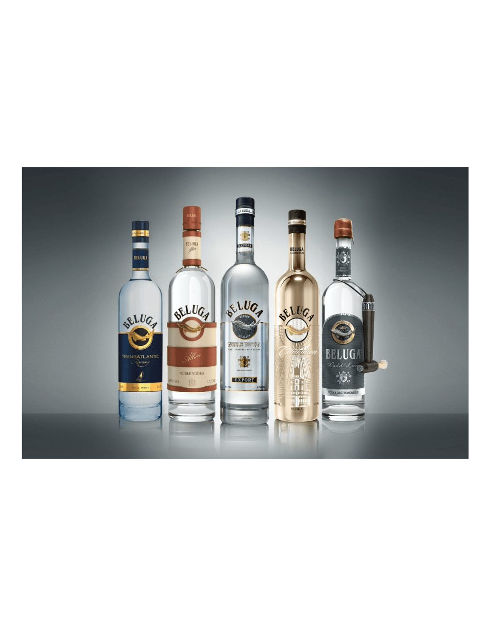 BELUGA GOLD LINE VODKA IN LEATHER GIFT PACK