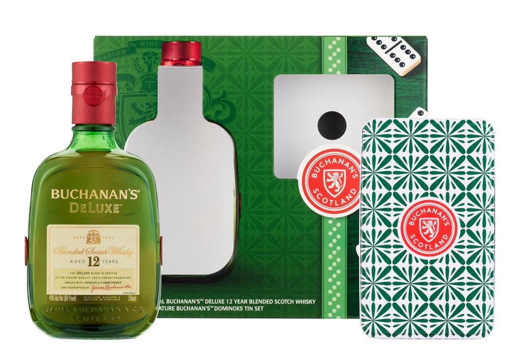 BUCHANAN'S DELUXE AGED 12 YEARS BLENDED SCOTCH WHISKY TIN DOMINO SET
