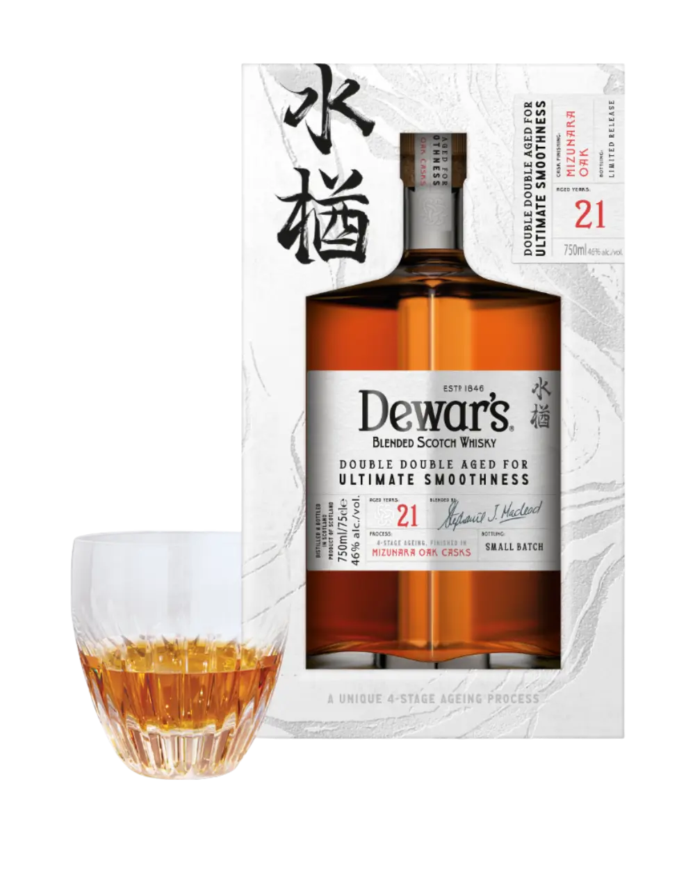DEWAR'S DOUBLE DOUBLE 21 YEAR OLD MIZUNARA SCOTCH WHISKY
