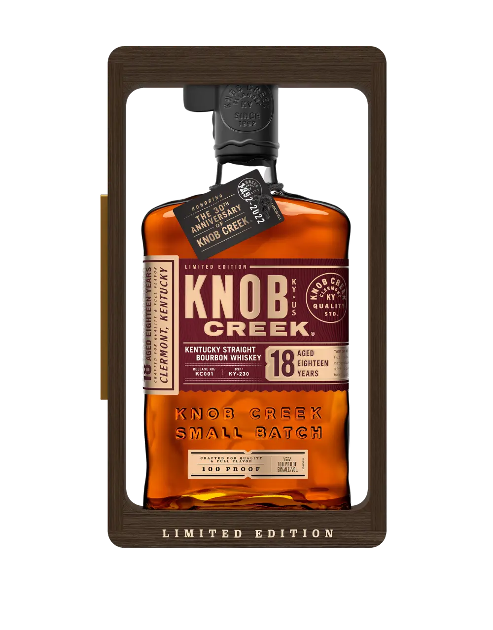 KNOB CREEK 18 YEAR OLD BOURBON WHISKEY