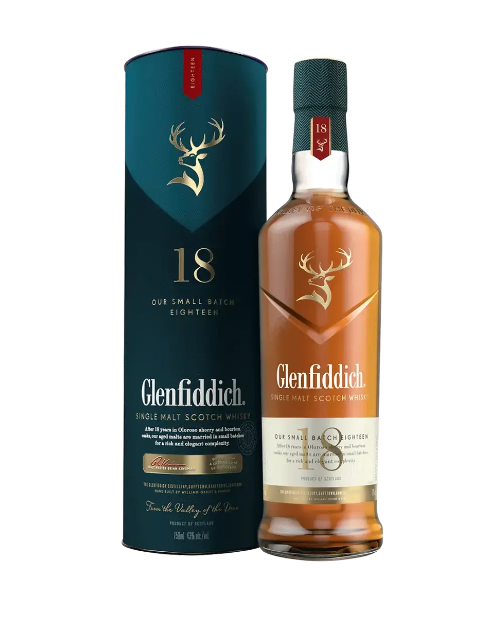GLENFIDDICH 18 YEAR OLD SMALL BATCH SINGLE MALT SCOTCH WHISKY