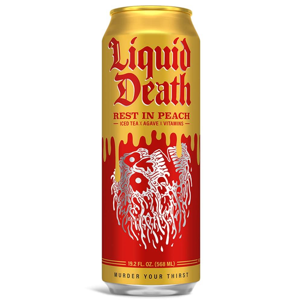 LIQUID DEATH ICED BLACK TEA, REST IN PEACH
