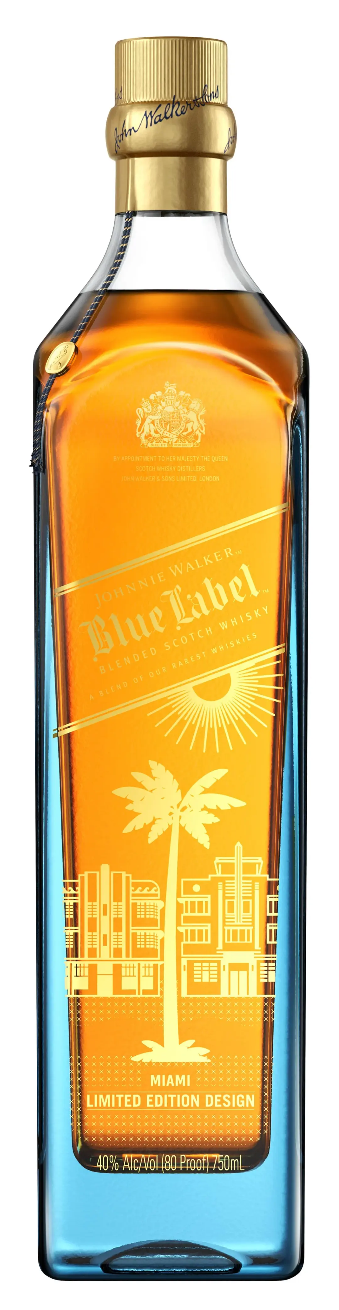 JOHNNIE WALKER BLUE LABEL BLENDED SCOTCH WHISKY, MIAMI EDITION