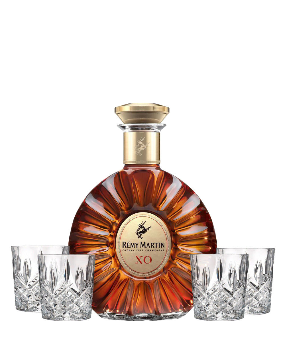 Rémy Martin XO with 4 Markham Marquis by Waterford Double Old Fashioned  Glasses