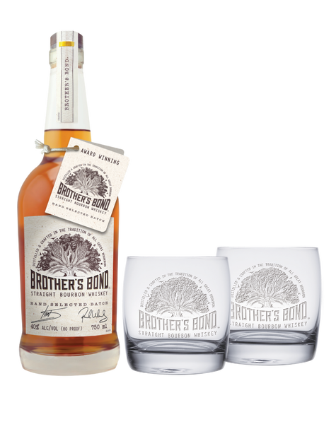 Brother's Bond Straight Bourbon Whiskey with Brother's Bond Cocktail Glasses, , main_image