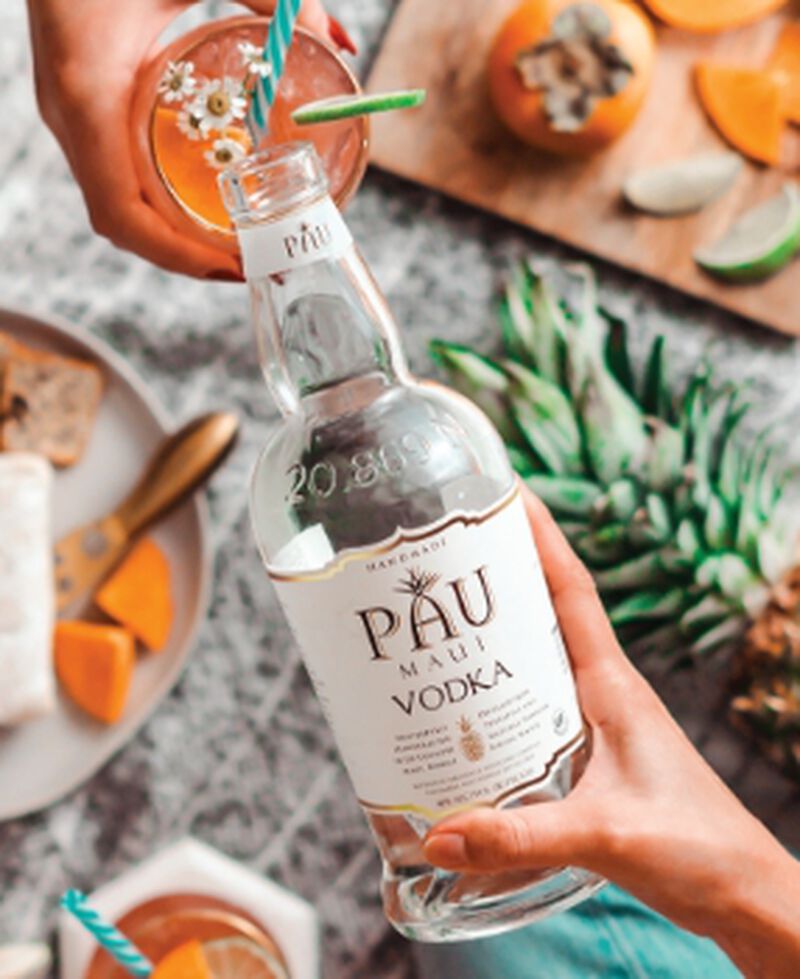 Bottle of PAU Maui Vodka