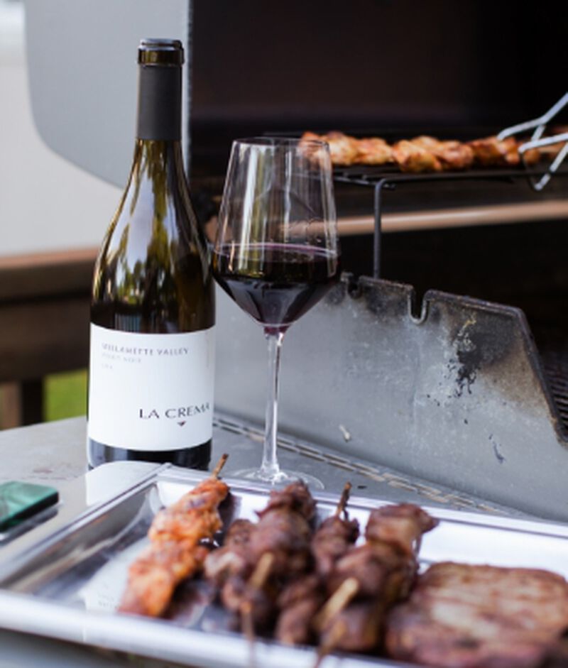 La Crema Sonoma Coast Pinot Noir with grilled meat