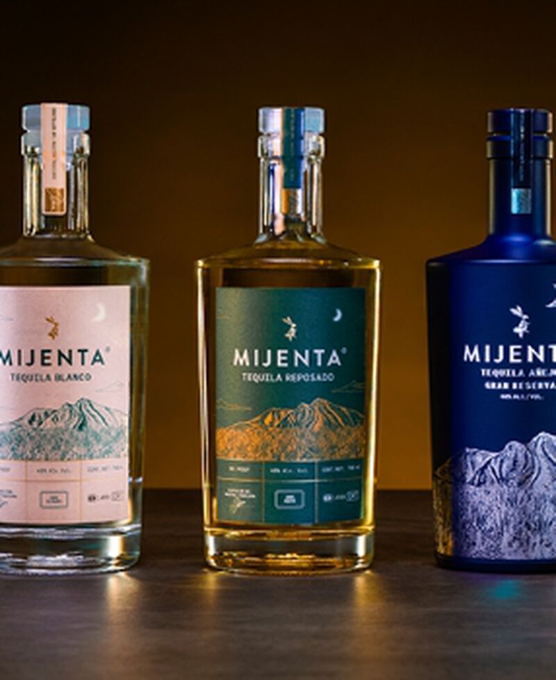 Bottles of Mijenta Tequila