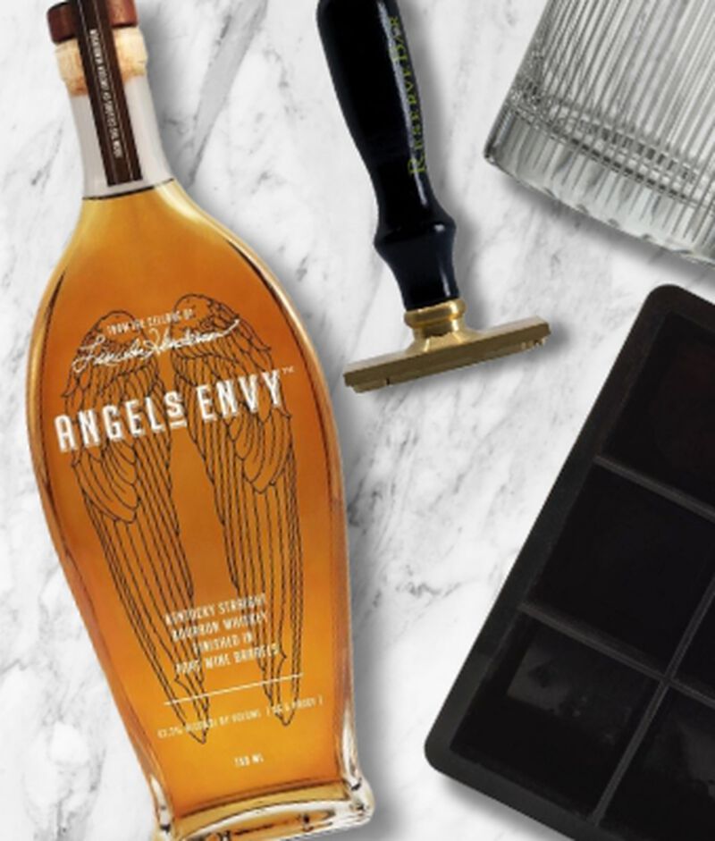 Angel's Envy Bourbon Finished in Port Barrels with The Perfect Rocks Set